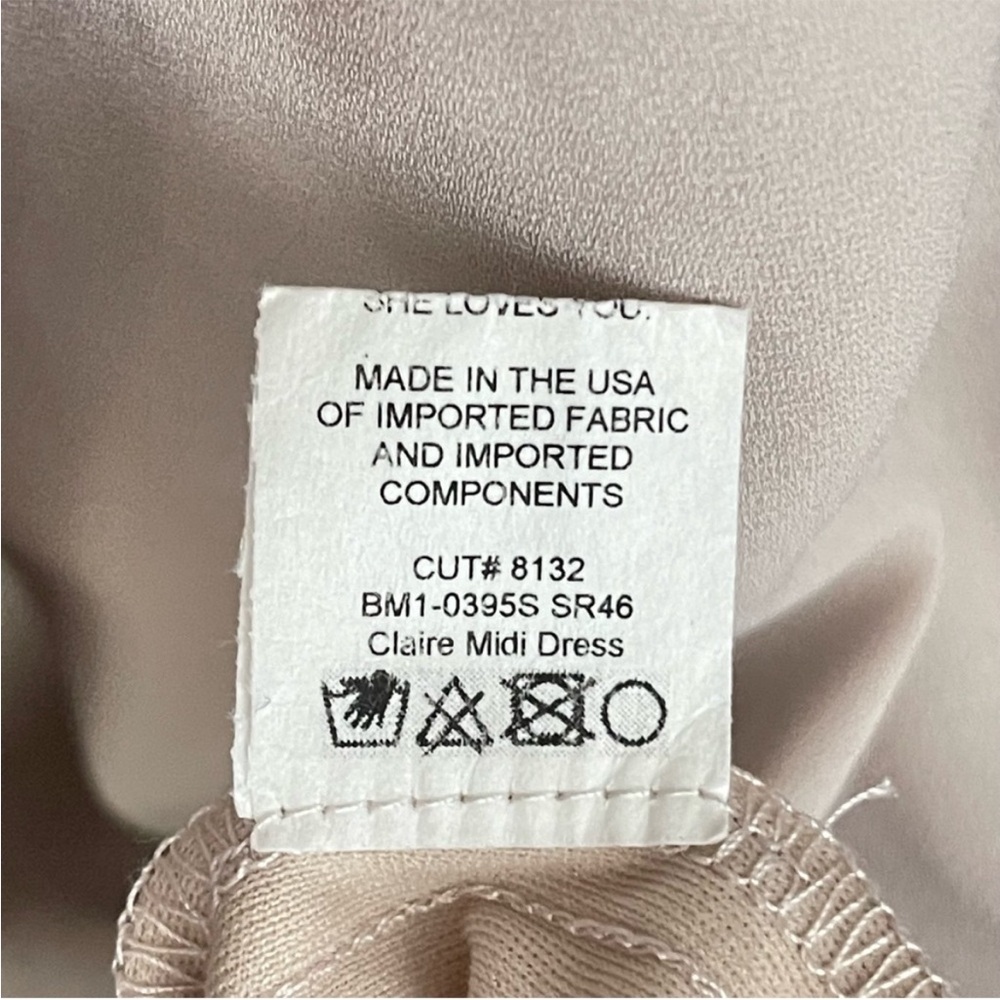 Show me your MUMU | Claire Midi Dress | Soft Beige Chiffon | Size Small S - Picture 13 of 16